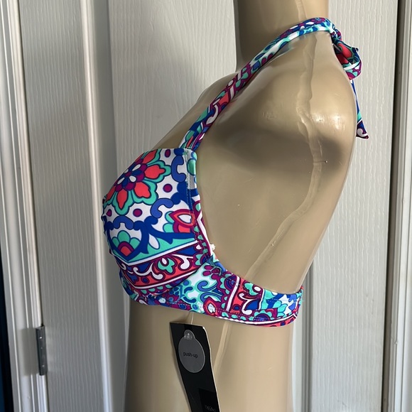 NWT Mossimo bikini swim top, padded, push-up, underwire, sz L. - Picture 2 of 7